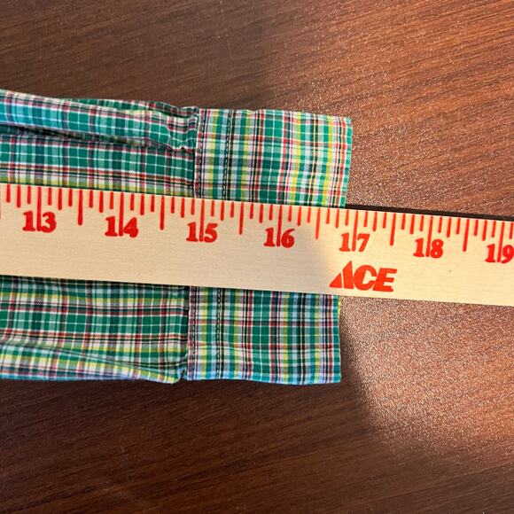 Ralph Lauren Green Plaid Button Down Shirt Boys size 7 Long Sleeve Preppy Dressy - Picture 10 of 11